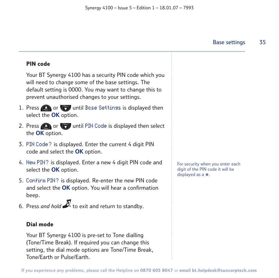 BT SYNERGY 4100 User Manual | Page 35 / 84