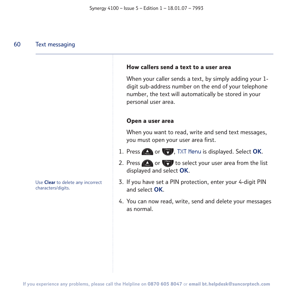 BT SYNERGY 4100 User Manual | Page 60 / 84
