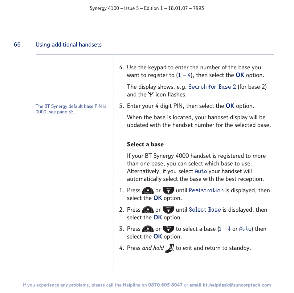 BT SYNERGY 4100 User Manual | Page 66 / 84