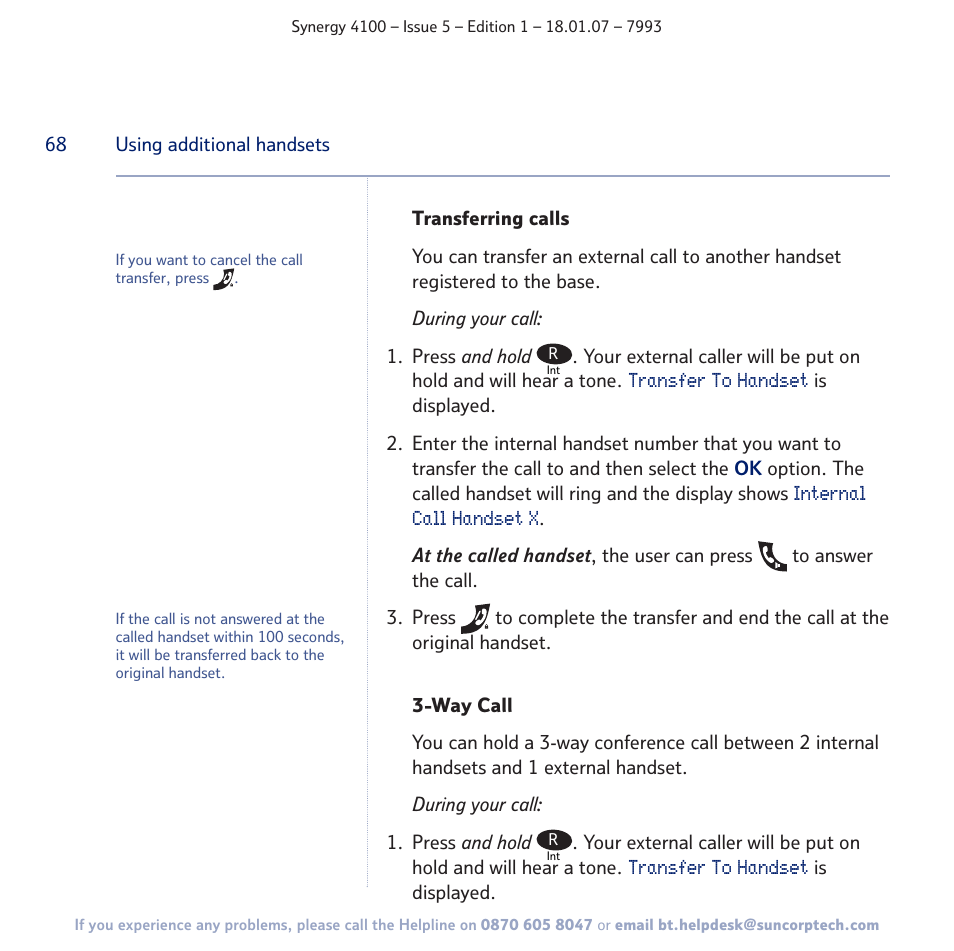 BT SYNERGY 4100 User Manual | Page 68 / 84