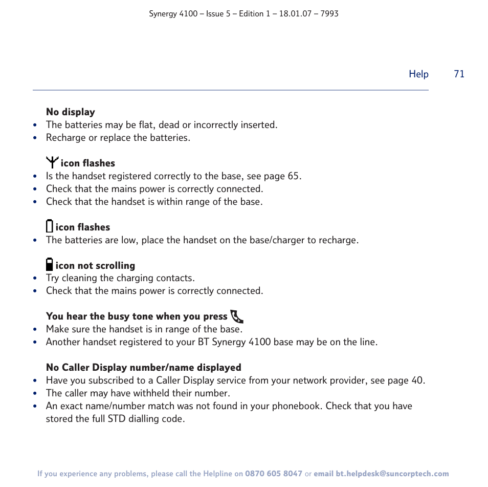 BT SYNERGY 4100 User Manual | Page 71 / 84