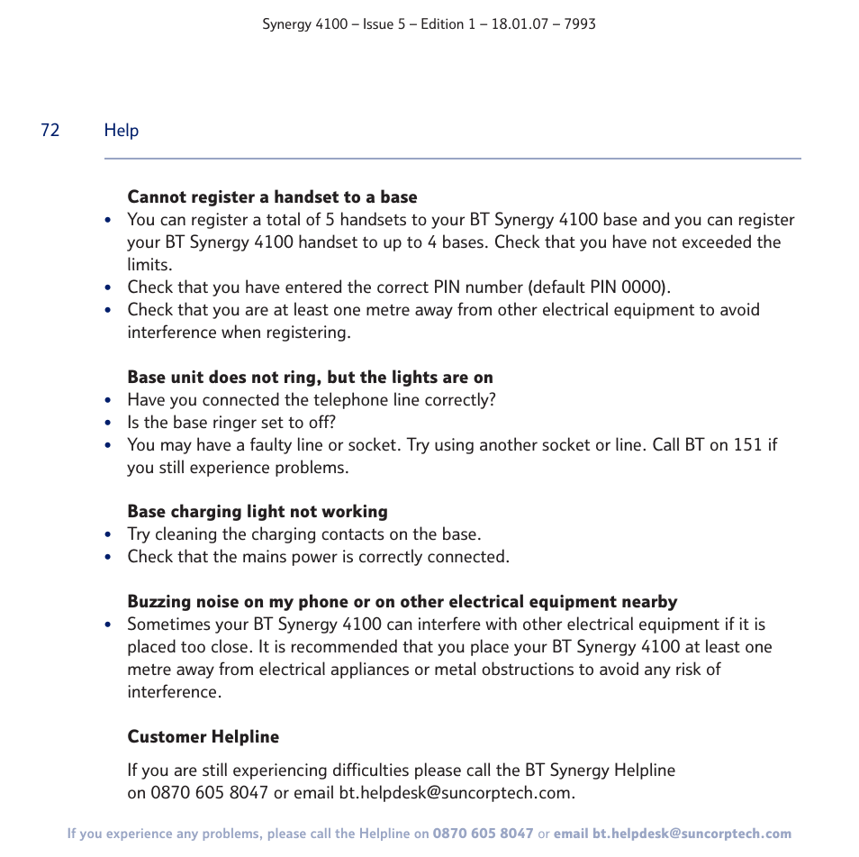 BT SYNERGY 4100 User Manual | Page 72 / 84