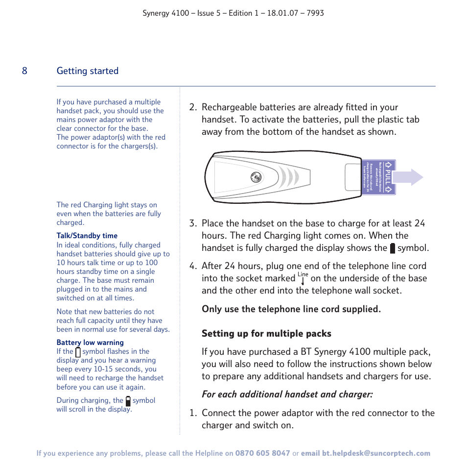 8getting started | BT SYNERGY 4100 User Manual | Page 8 / 84