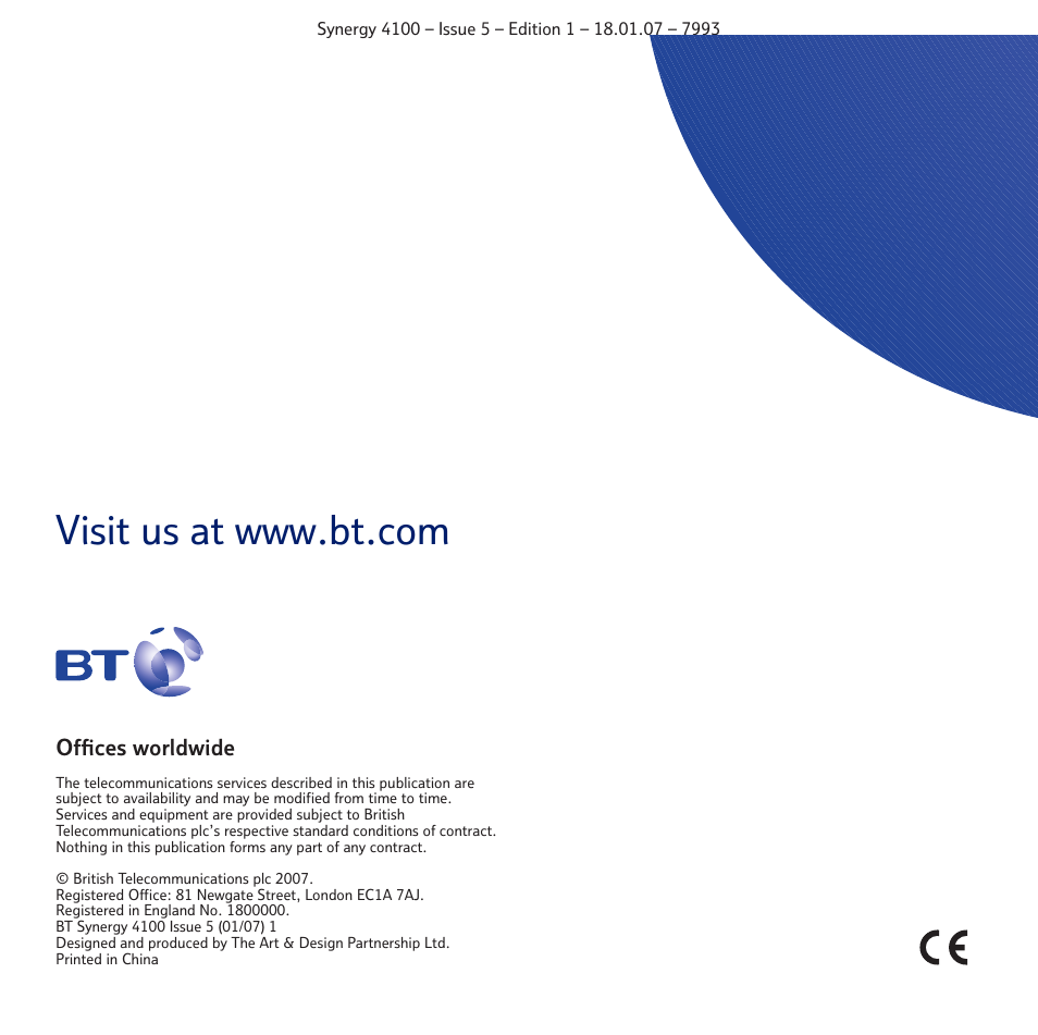 BT SYNERGY 4100 User Manual | Page 84 / 84
