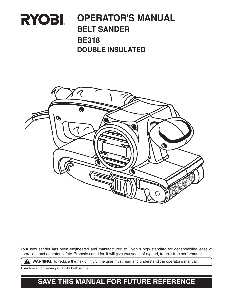 Ryobi BE318 User Manual | 16 pages