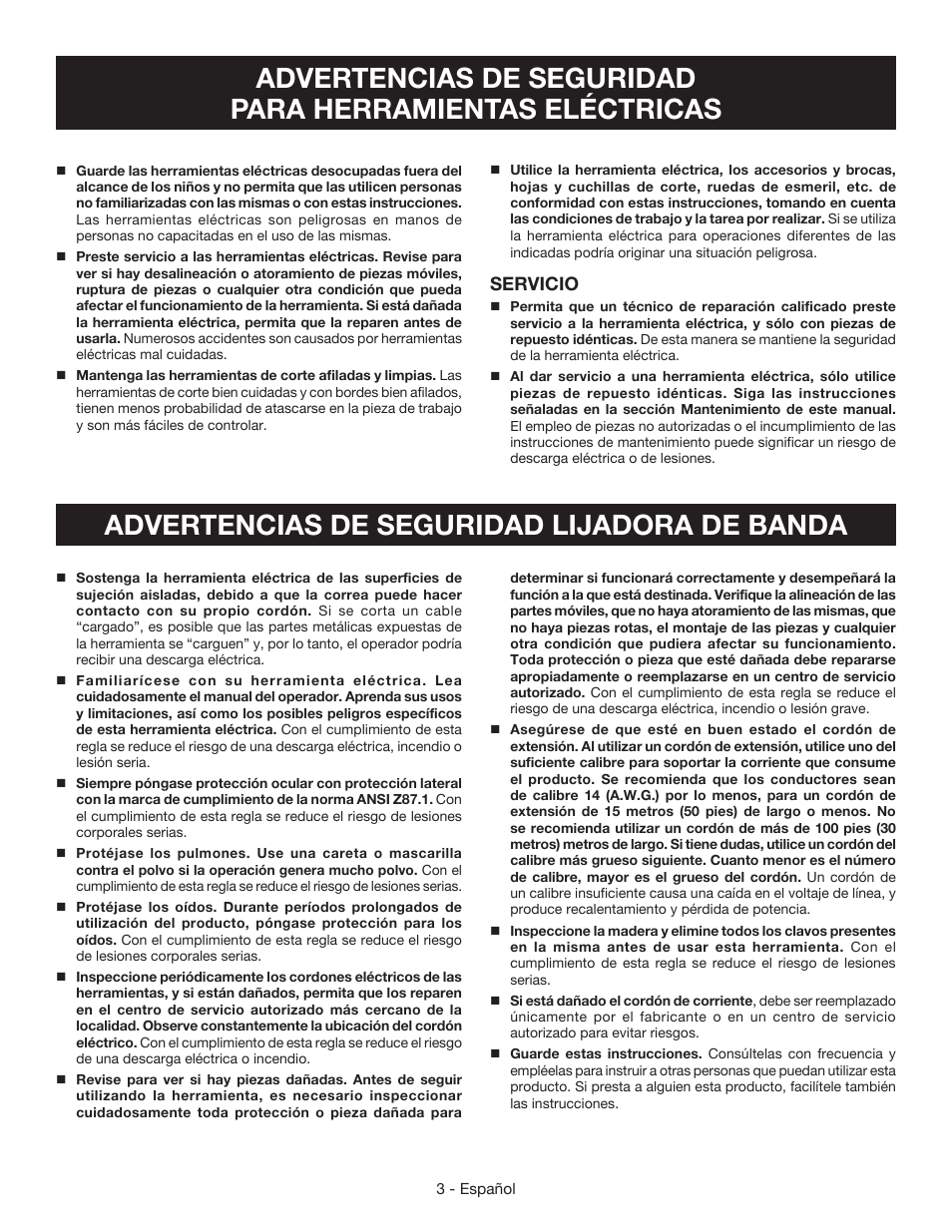 Servicio | Ryobi BE3182G User Manual | Page 21 / 32