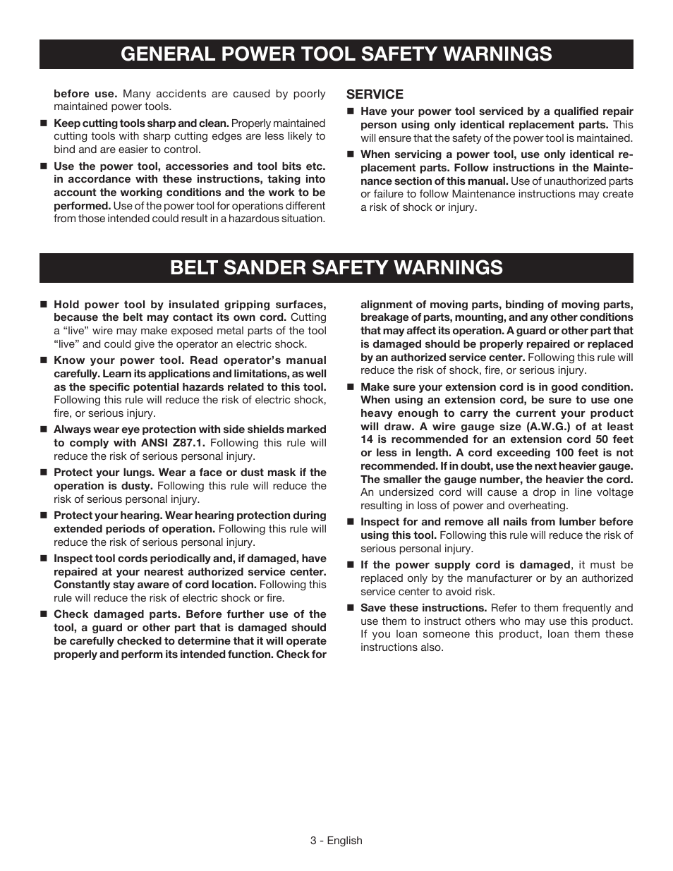 Ryobi BE3182G User Manual | Page 3 / 32
