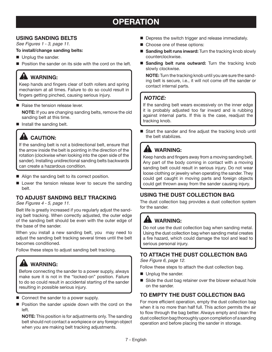 Operation | Ryobi BE3182G User Manual | Page 7 / 32