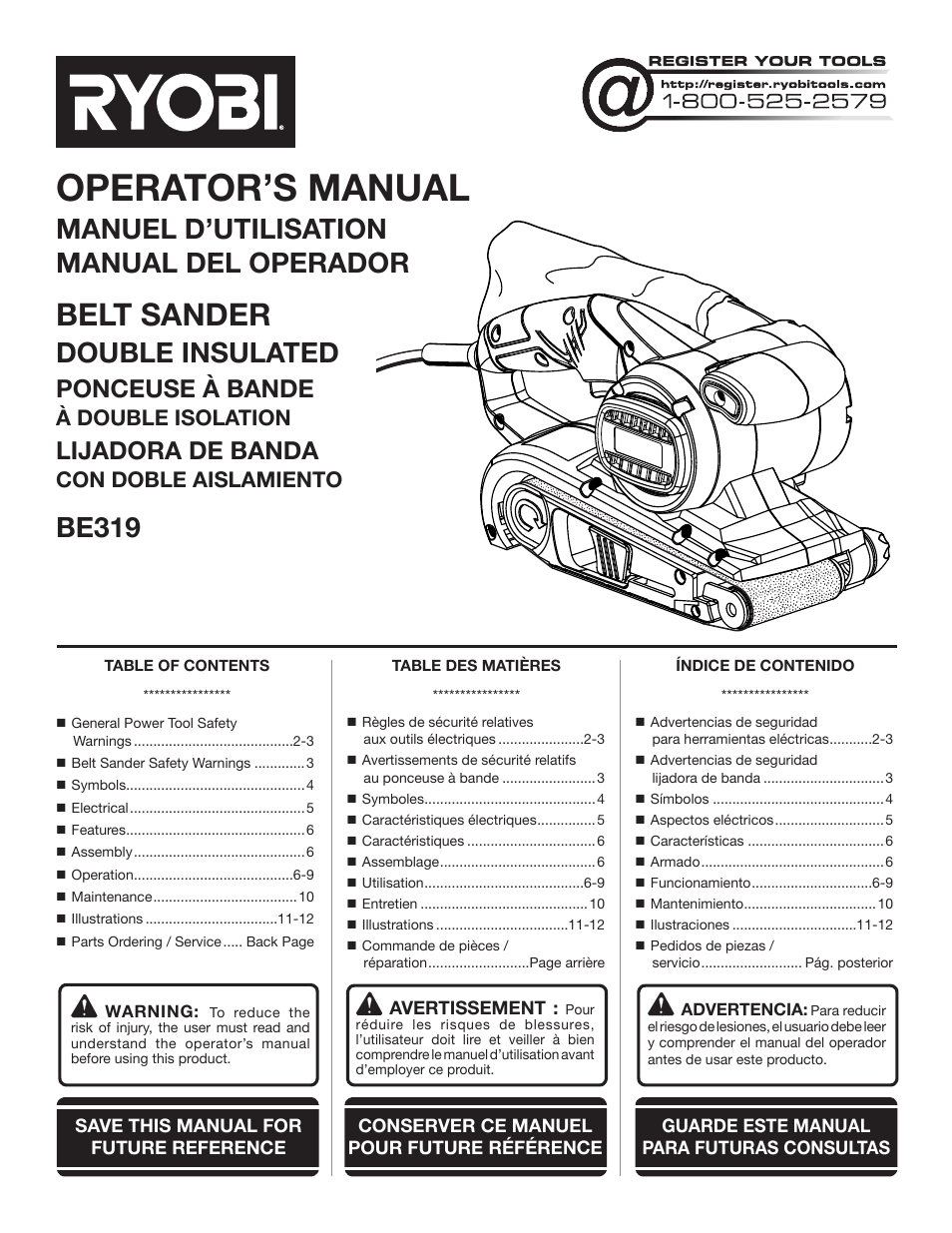 Ryobi BE319 User Manual | 32 pages