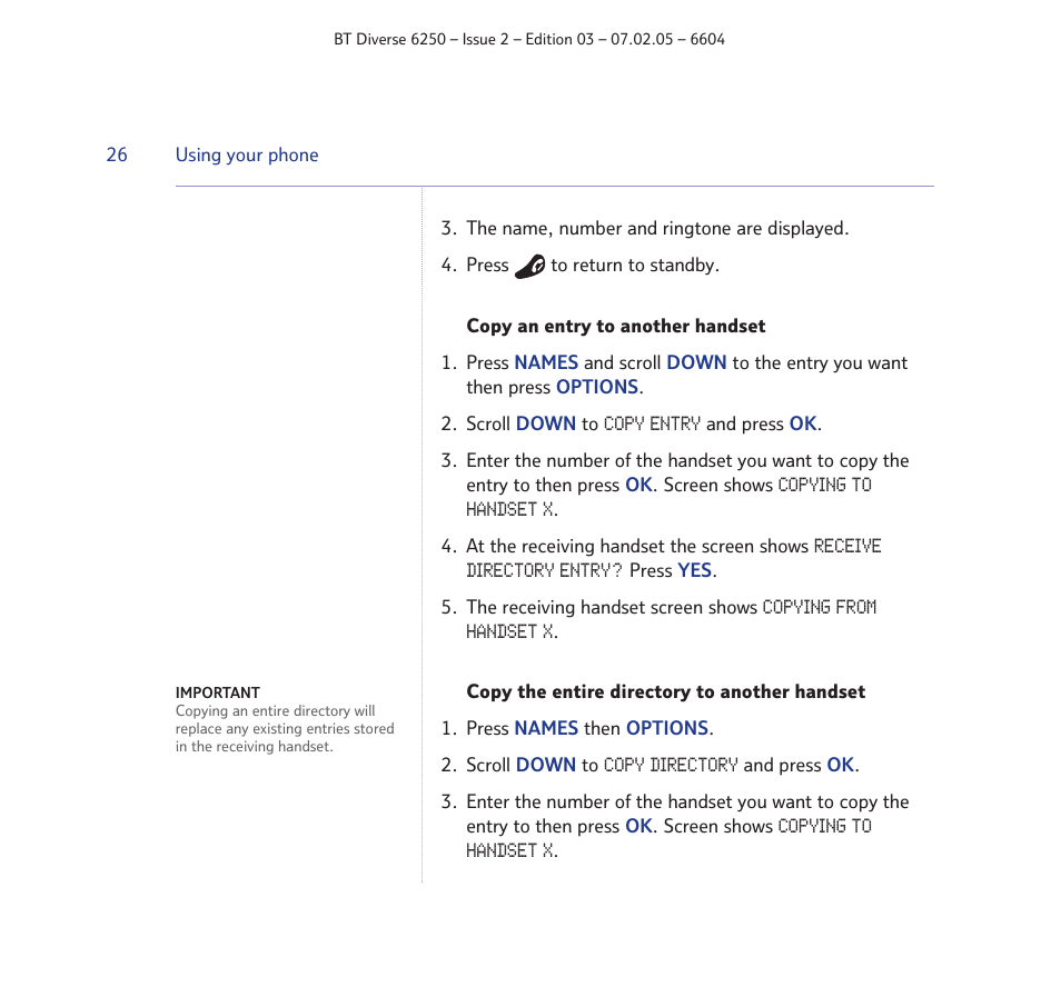 BT DIVERSE 6250 User Manual | Page 26 / 88
