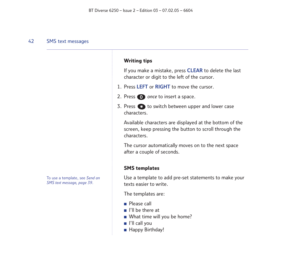BT DIVERSE 6250 User Manual | Page 42 / 88