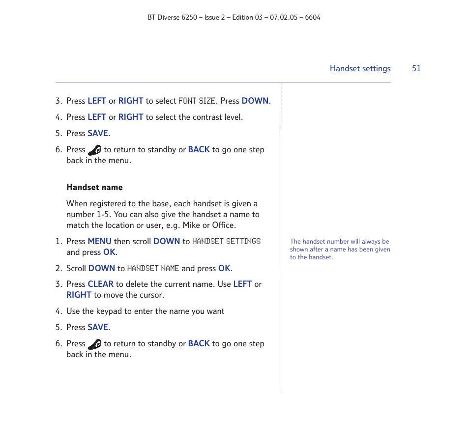 BT DIVERSE 6250 User Manual | Page 51 / 88