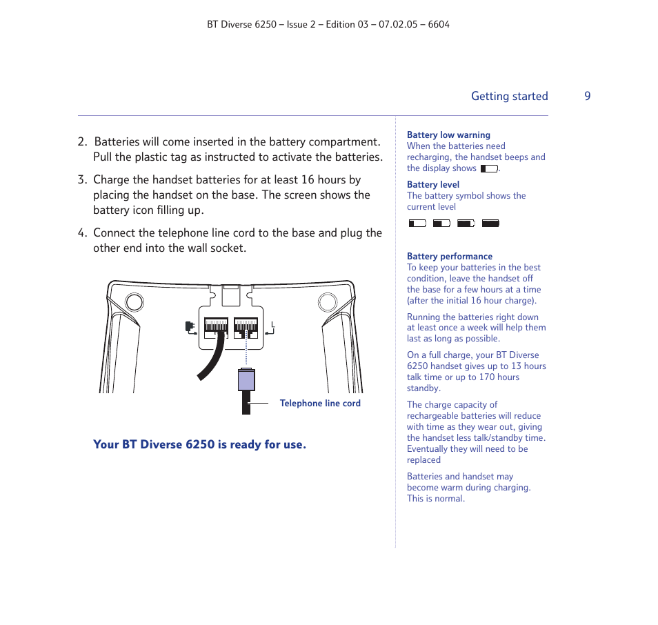 BT DIVERSE 6250 User Manual | Page 9 / 88
