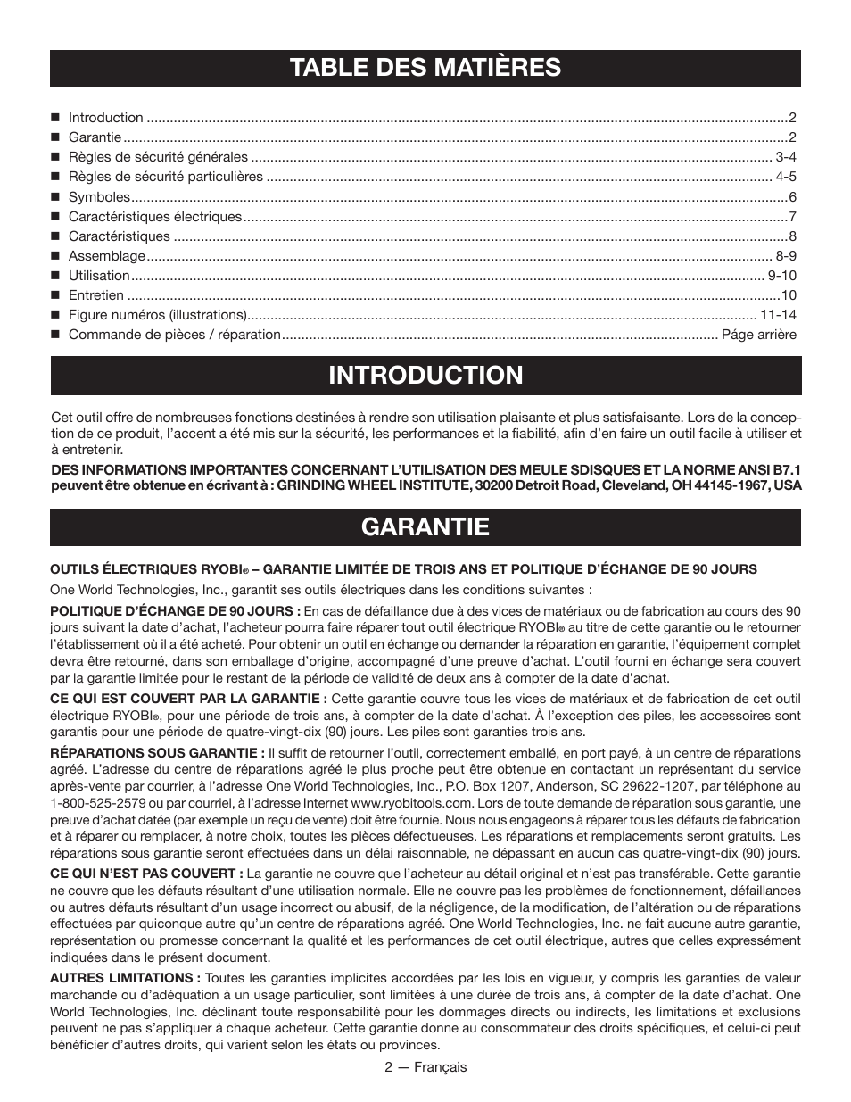 Ryobi BGH6110SB User Manual | Page 11 / 36