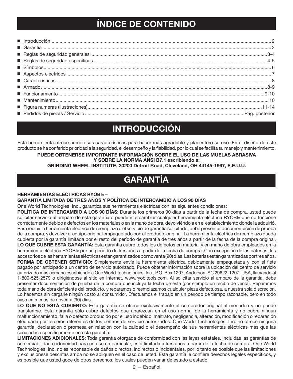 Ryobi BGH6110SB User Manual | Page 21 / 36