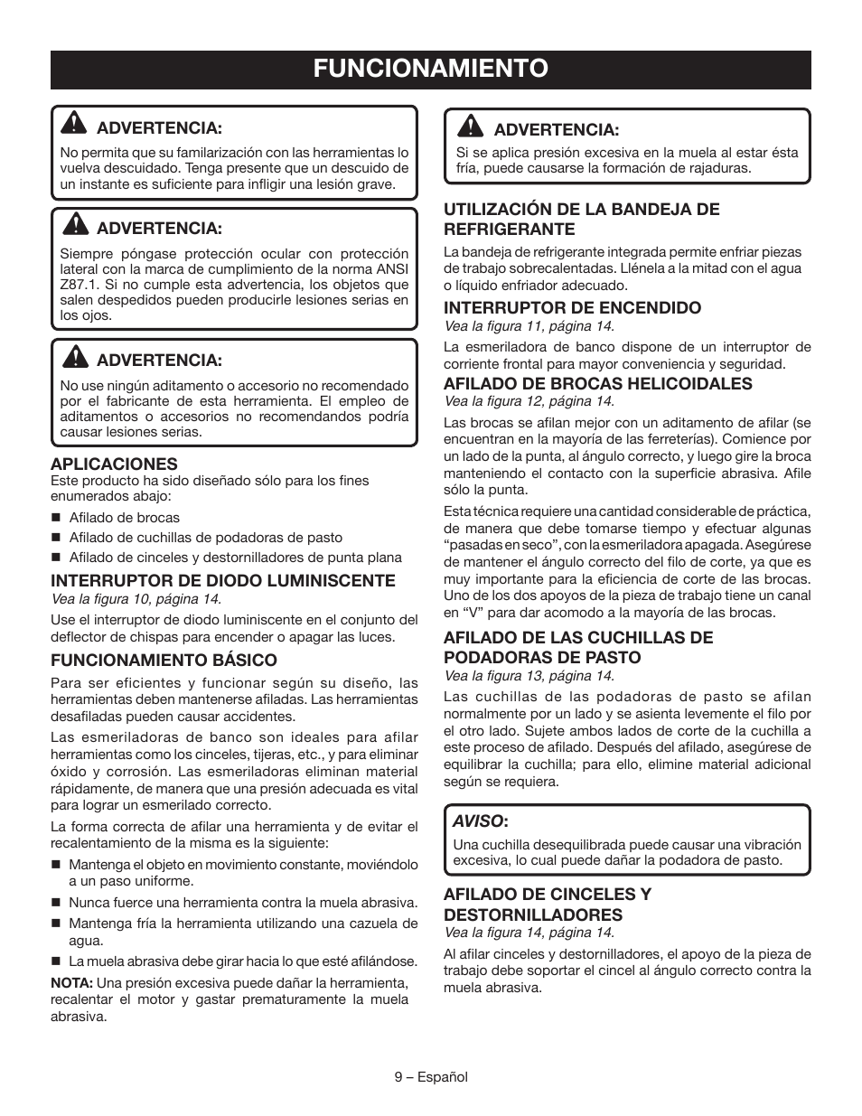 Funcionamiento | Ryobi BG828G User Manual | Page 27 / 36