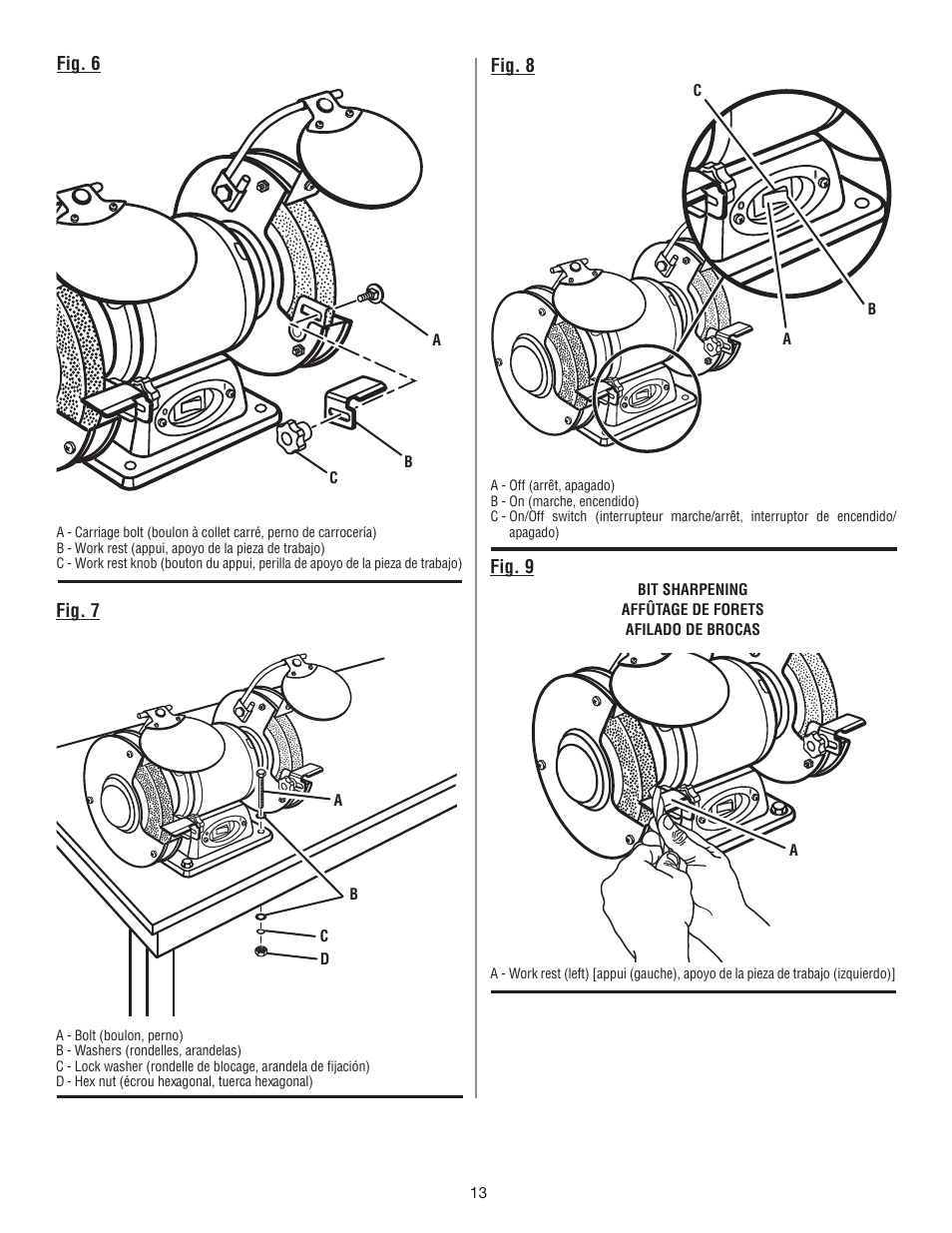 Fig. 8 fig. 9, Fig. 7, Fig. 6 | Ryobi BG612GSB User Manual | Page 31 / 36