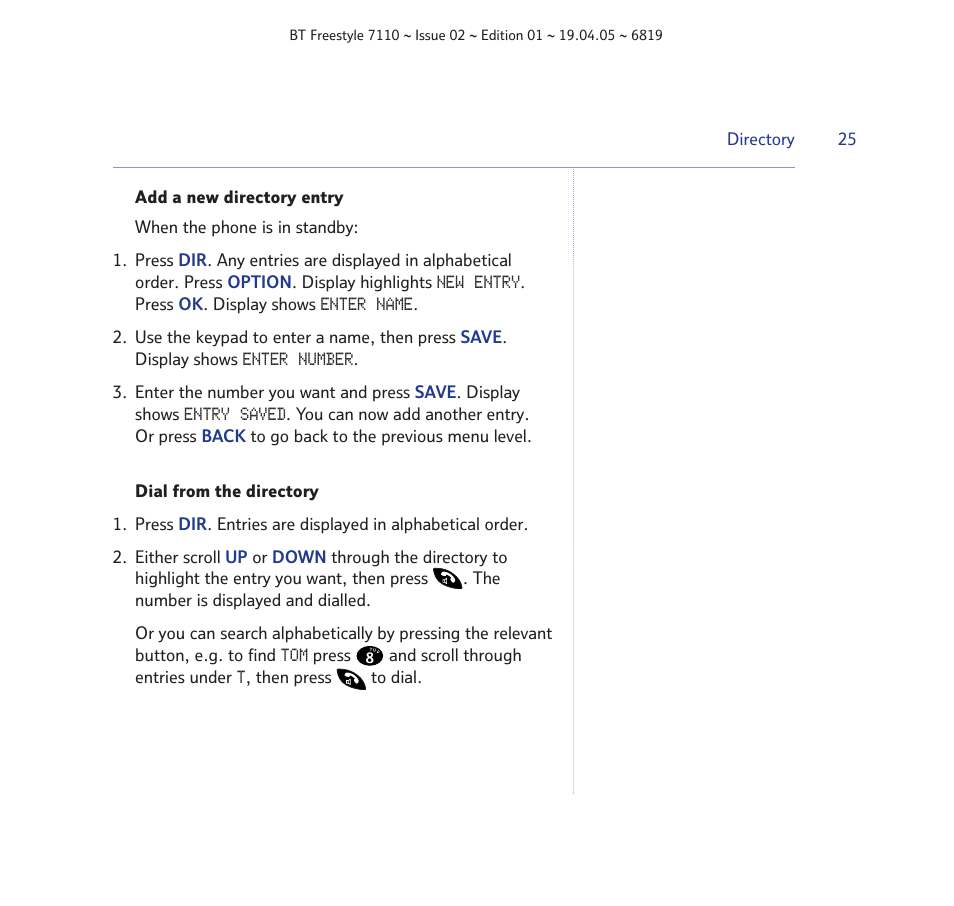BT FREESTYLE 7110 User Manual | Page 25 / 74