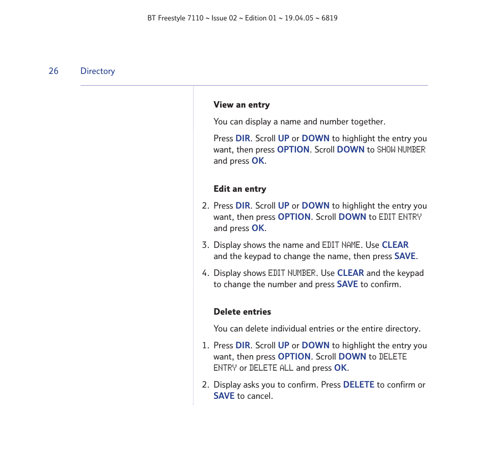 BT FREESTYLE 7110 User Manual | Page 26 / 74