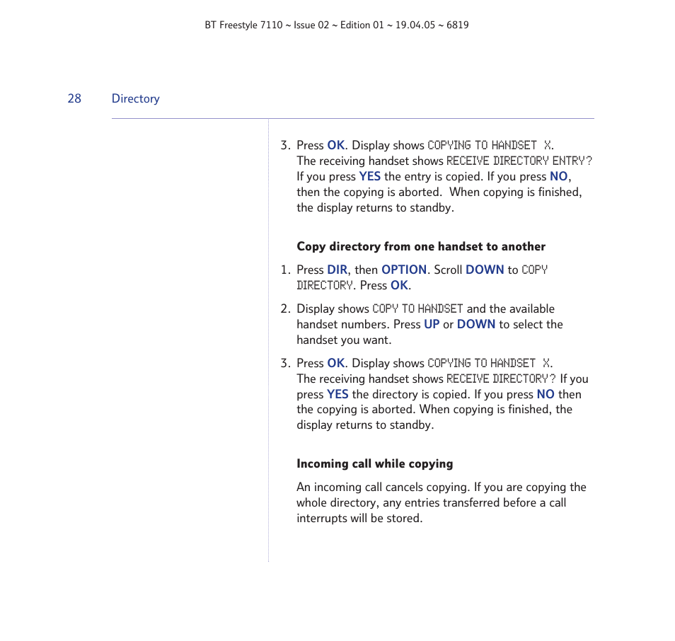 BT FREESTYLE 7110 User Manual | Page 28 / 74