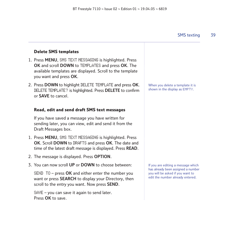 BT FREESTYLE 7110 User Manual | Page 39 / 74