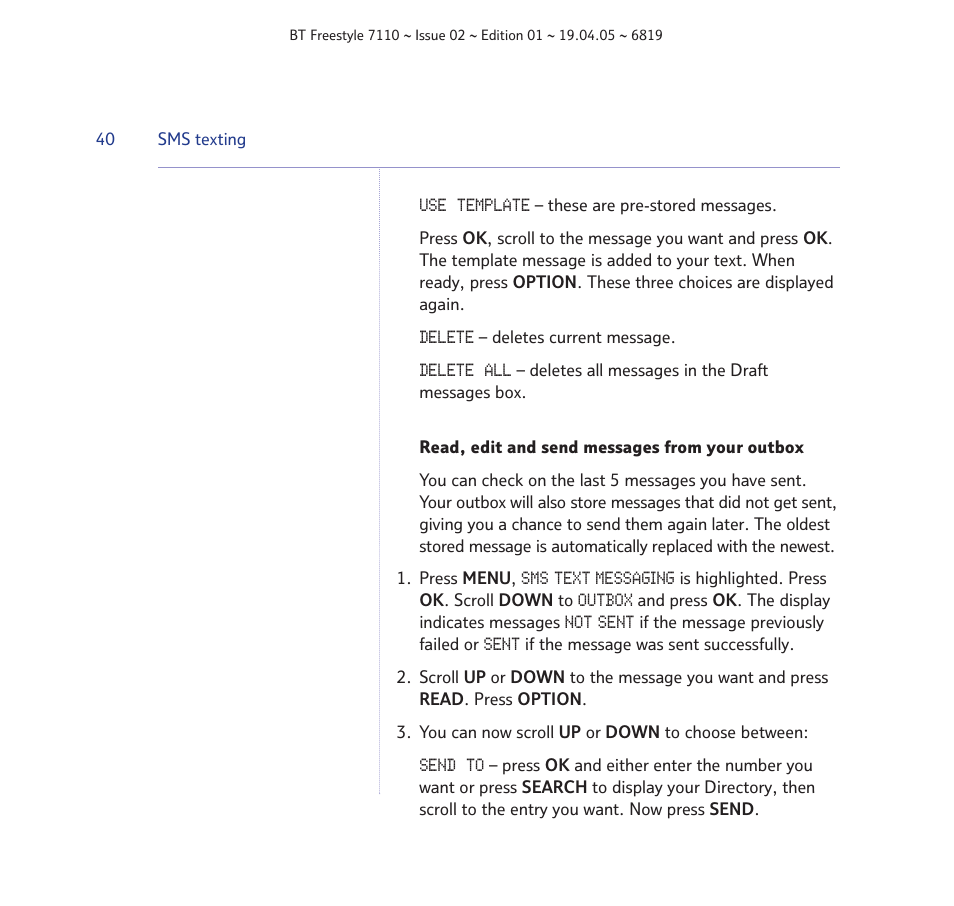 BT FREESTYLE 7110 User Manual | Page 40 / 74