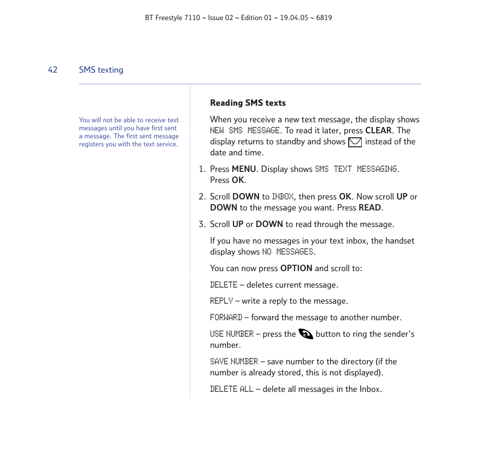 BT FREESTYLE 7110 User Manual | Page 42 / 74