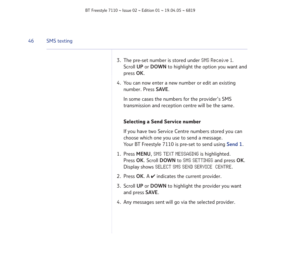 BT FREESTYLE 7110 User Manual | Page 46 / 74