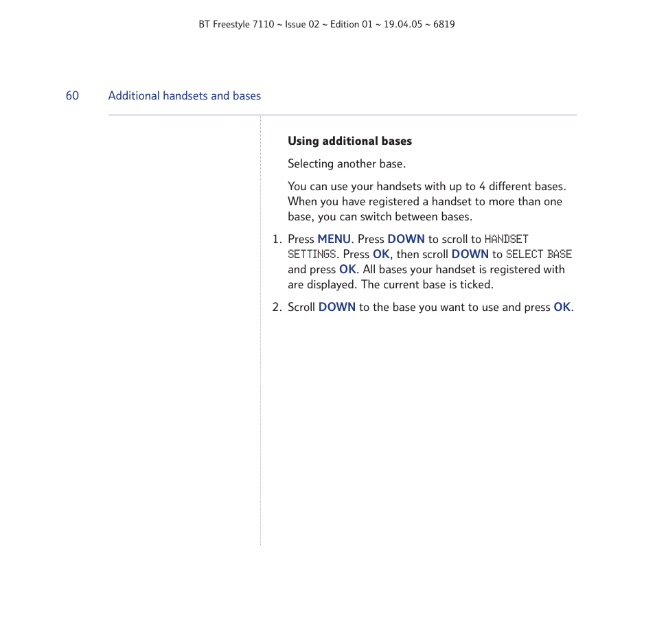 BT FREESTYLE 7110 User Manual | Page 60 / 74