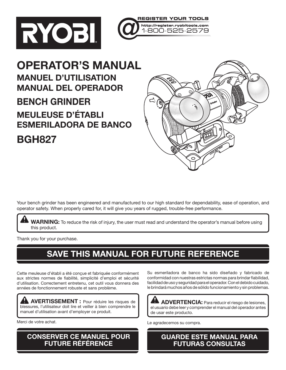 Ryobi BGH827 User Manual | 36 pages