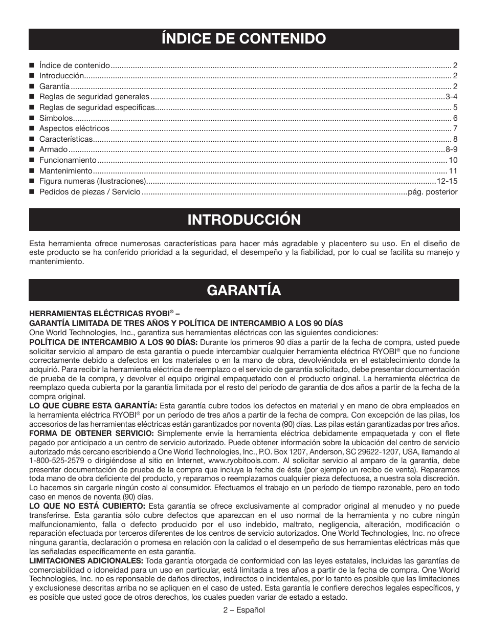 Ryobi BGH827 User Manual | Page 22 / 36