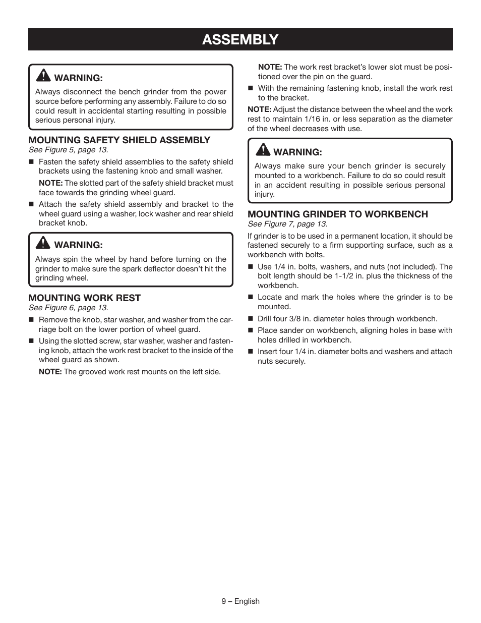 Assembly | Ryobi BGH827 User Manual | Page 9 / 36