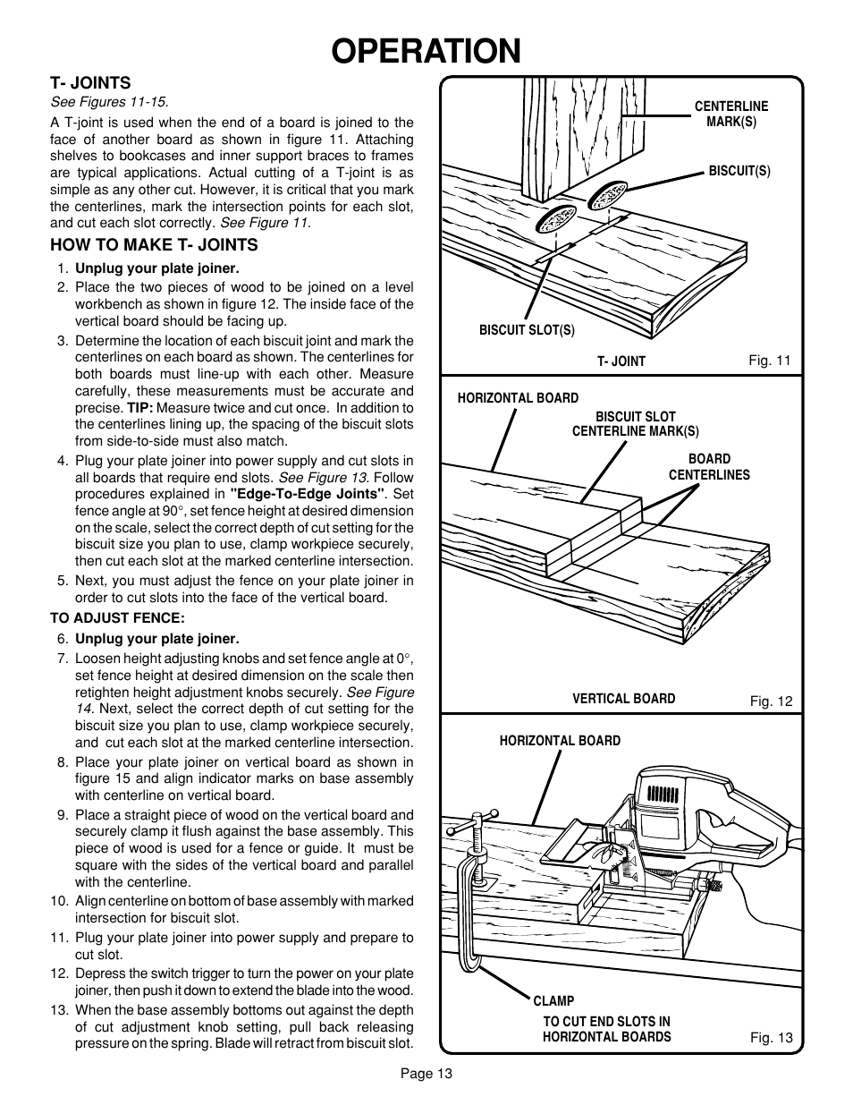 Operation | Ryobi JM80 User Manual | Page 13 / 22