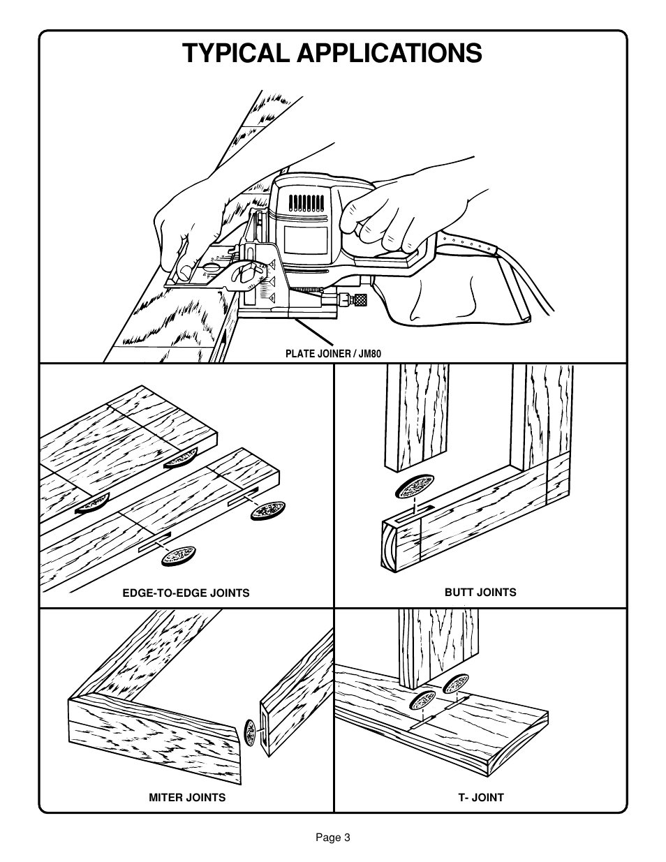 Typical applications | Ryobi JM80 User Manual | Page 3 / 22