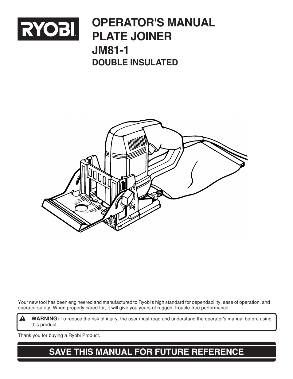 Ryobi JM81-1 User Manual | 22 pages