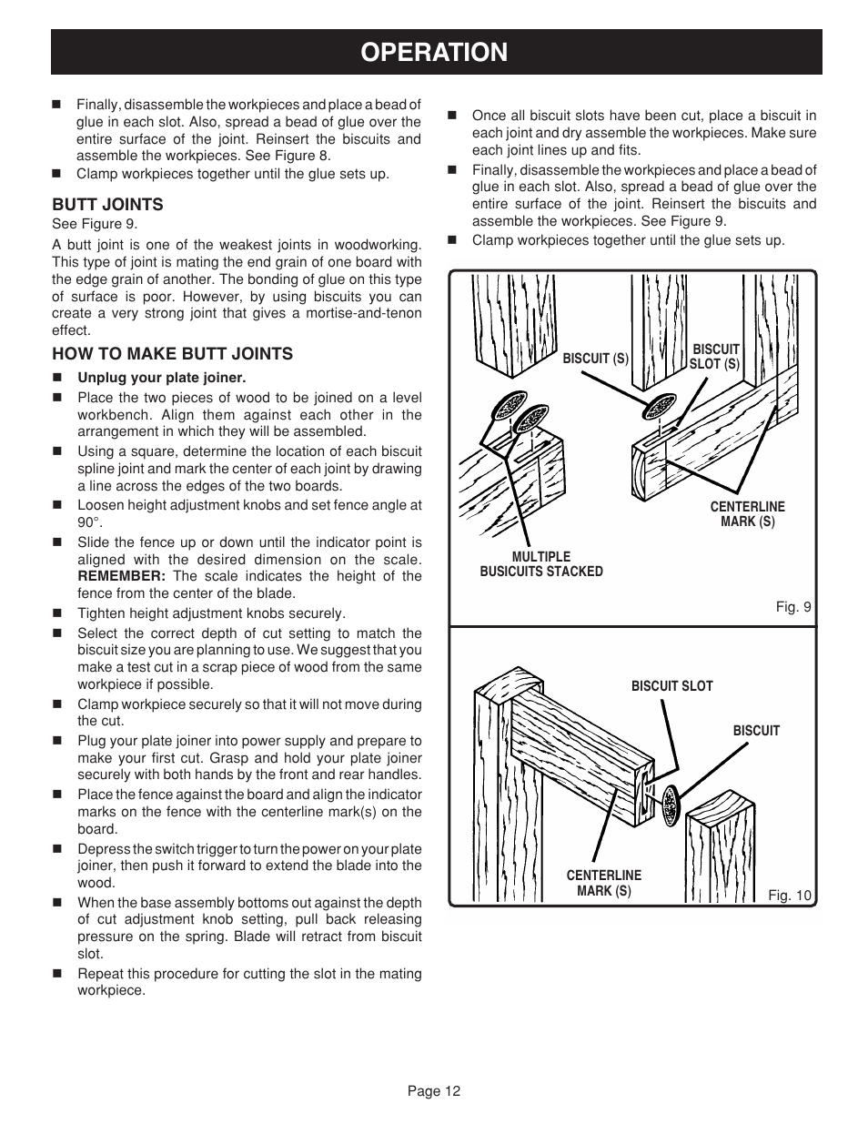 Operation | Ryobi JM81-1 User Manual | Page 12 / 22