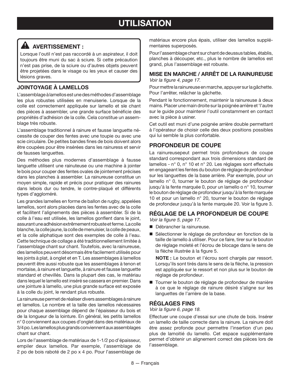 Utilisation | Ryobi JM82G User Manual | Page 23 / 52