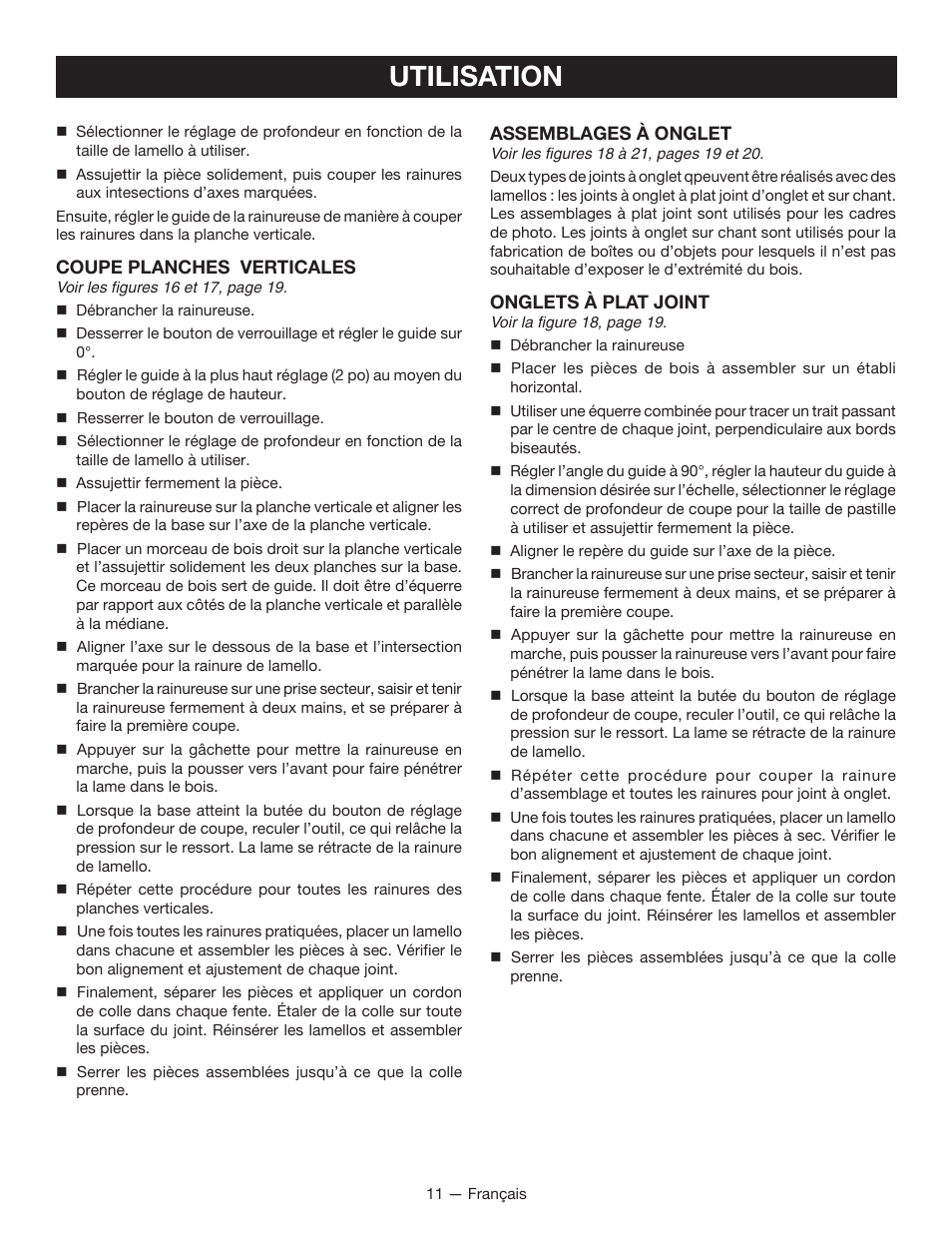 Utilisation | Ryobi JM82G User Manual | Page 26 / 52