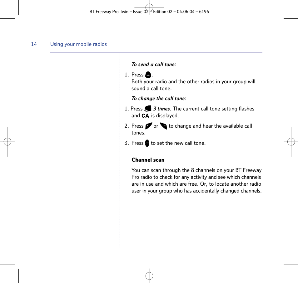 BT FREEWAY PRO TWIN 6196 User Manual | Page 14 / 29