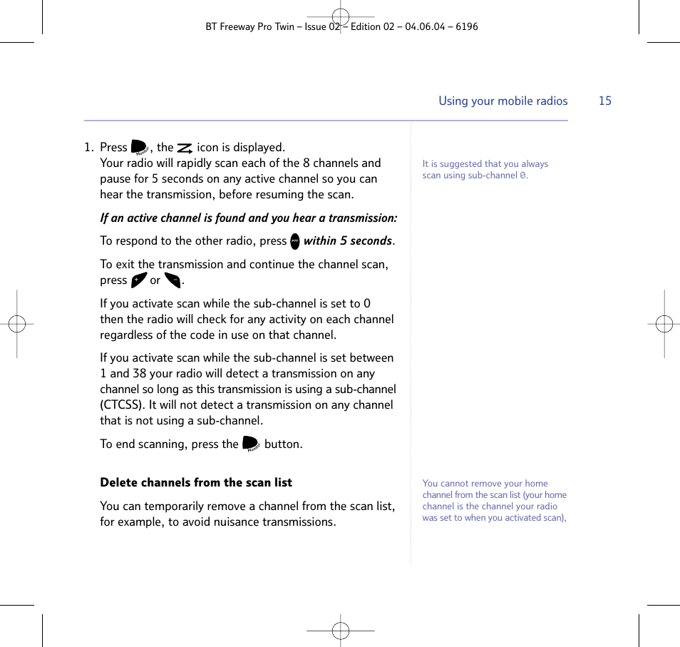 BT FREEWAY PRO TWIN 6196 User Manual | Page 15 / 29