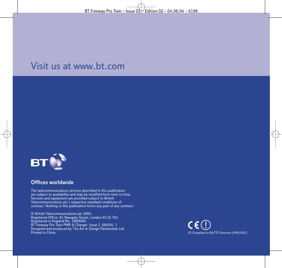 BT FREEWAY PRO TWIN 6196 User Manual | Page 29 / 29