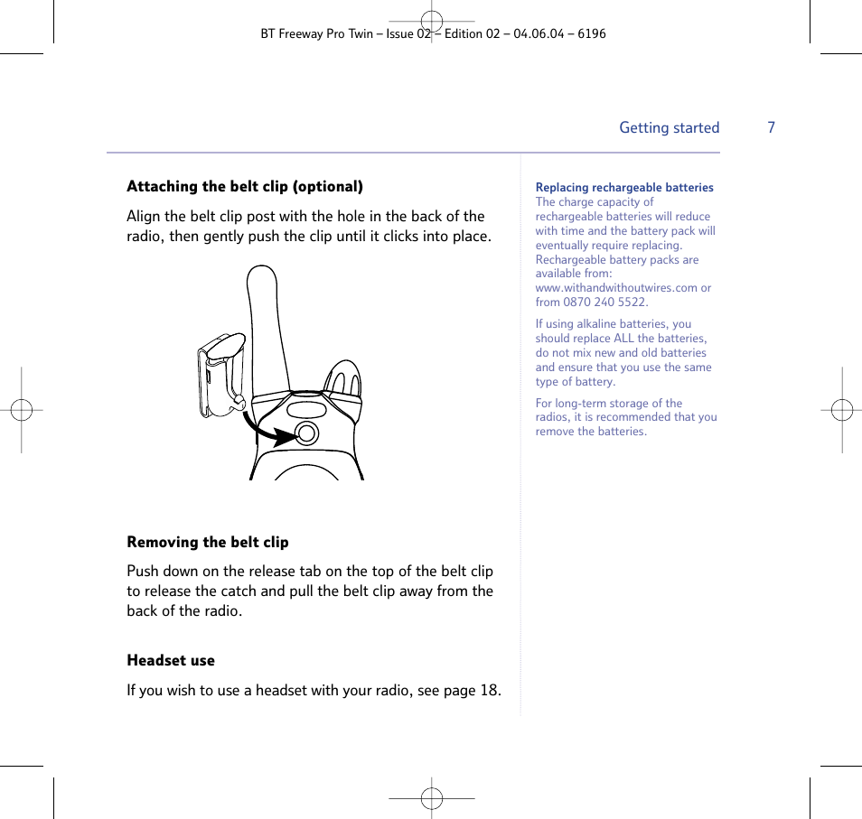 BT FREEWAY PRO TWIN 6196 User Manual | Page 7 / 29