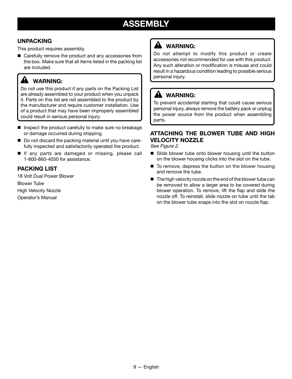 Assembly | Ryobi P2107 User Manual | Page 11 / 38