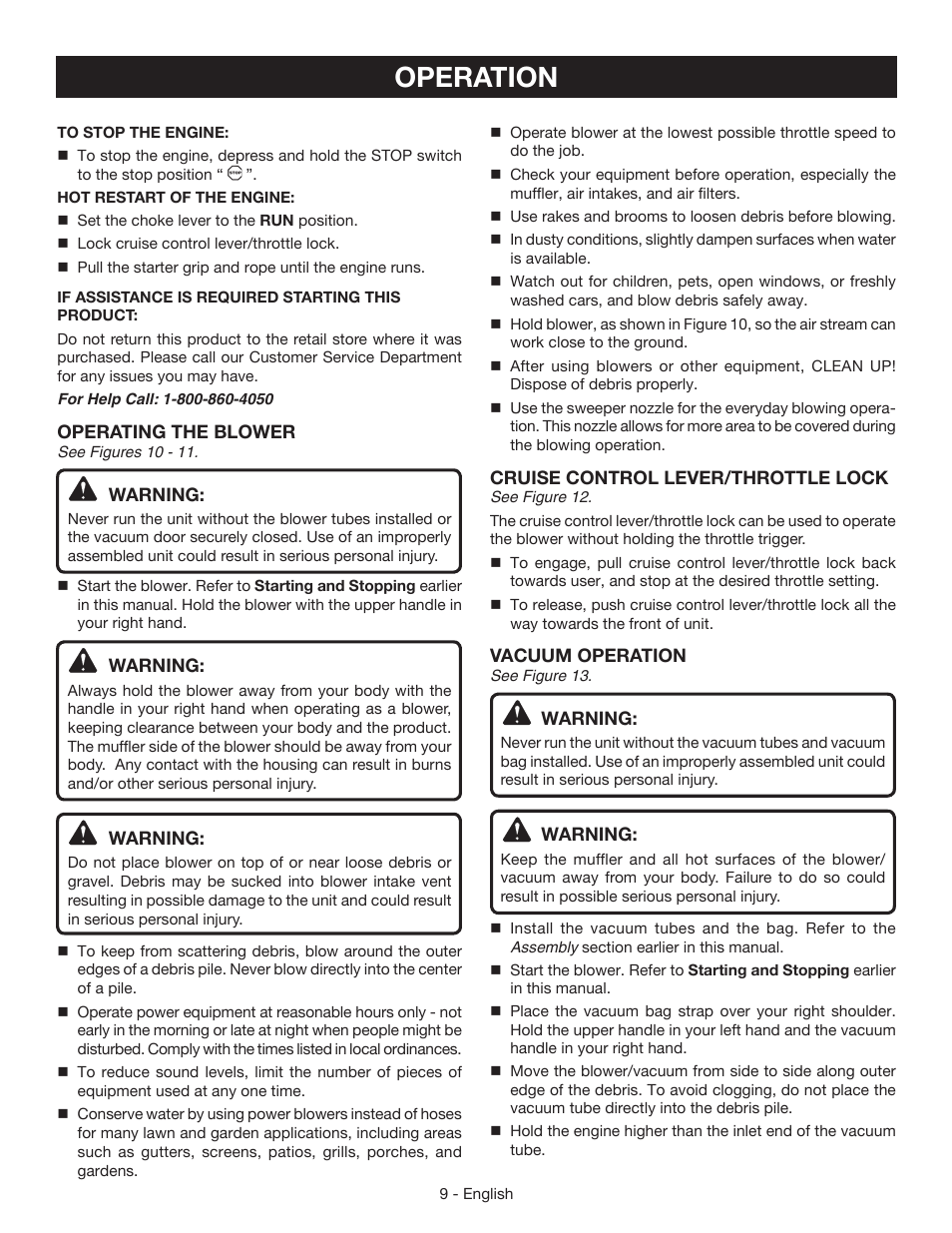 Operation | Ryobi RY09055 User Manual | Page 11 / 42