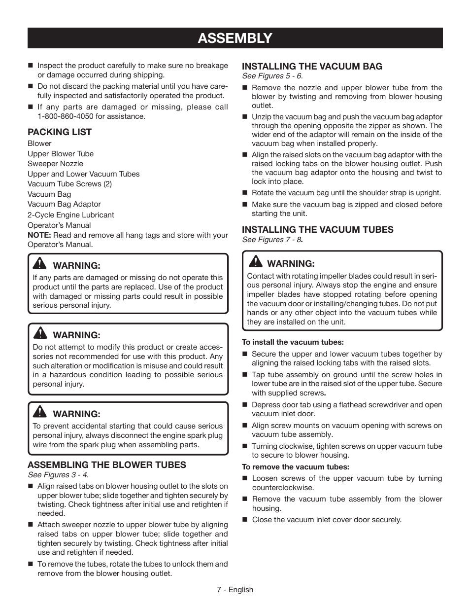 Assembly | Ryobi RY09055 User Manual | Page 9 / 42