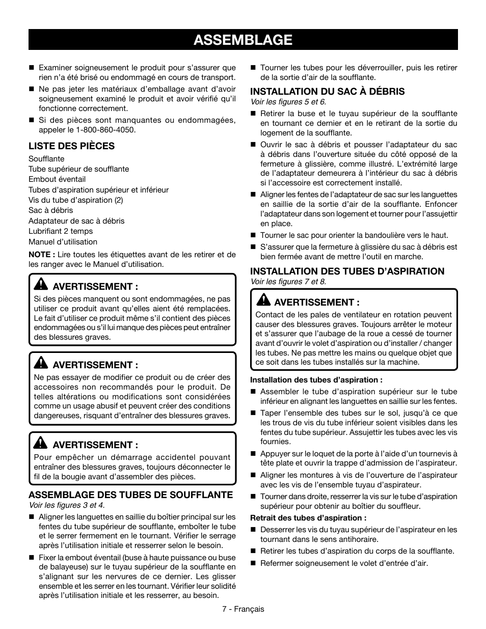 Assemblage | Ryobi RY09056 User Manual | Page 20 / 38