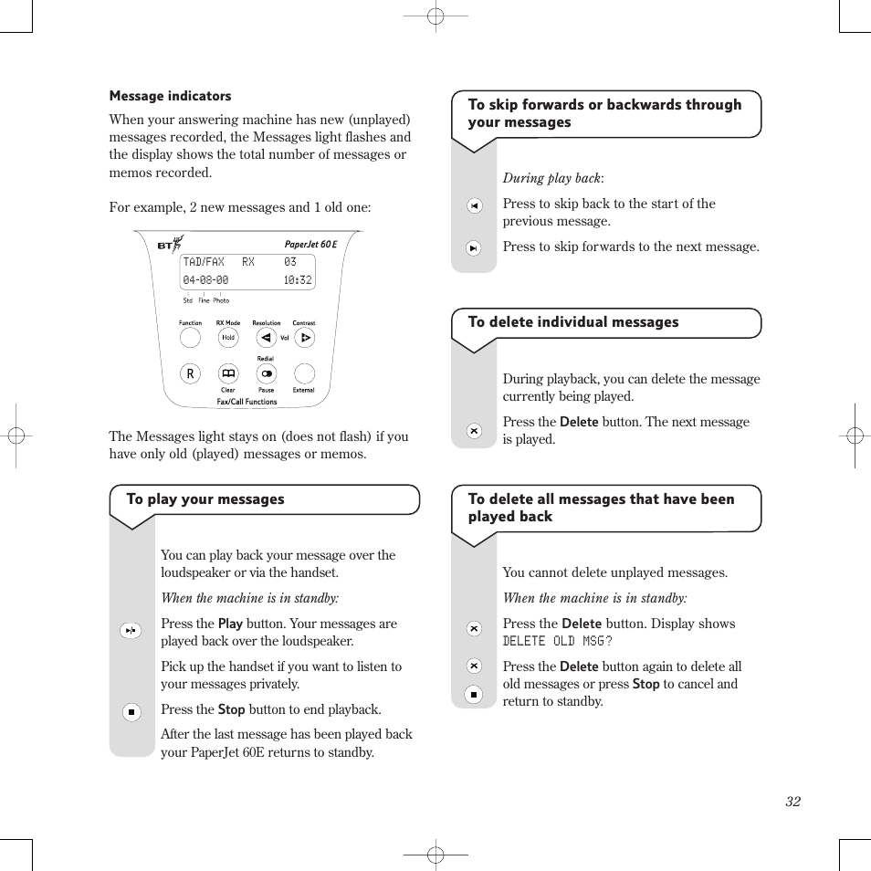 BT PaperJet 60E User Manual | Page 32 / 64
