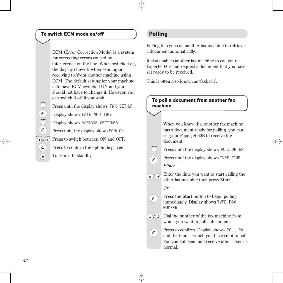 Polling | BT PaperJet 60E User Manual | Page 43 / 64