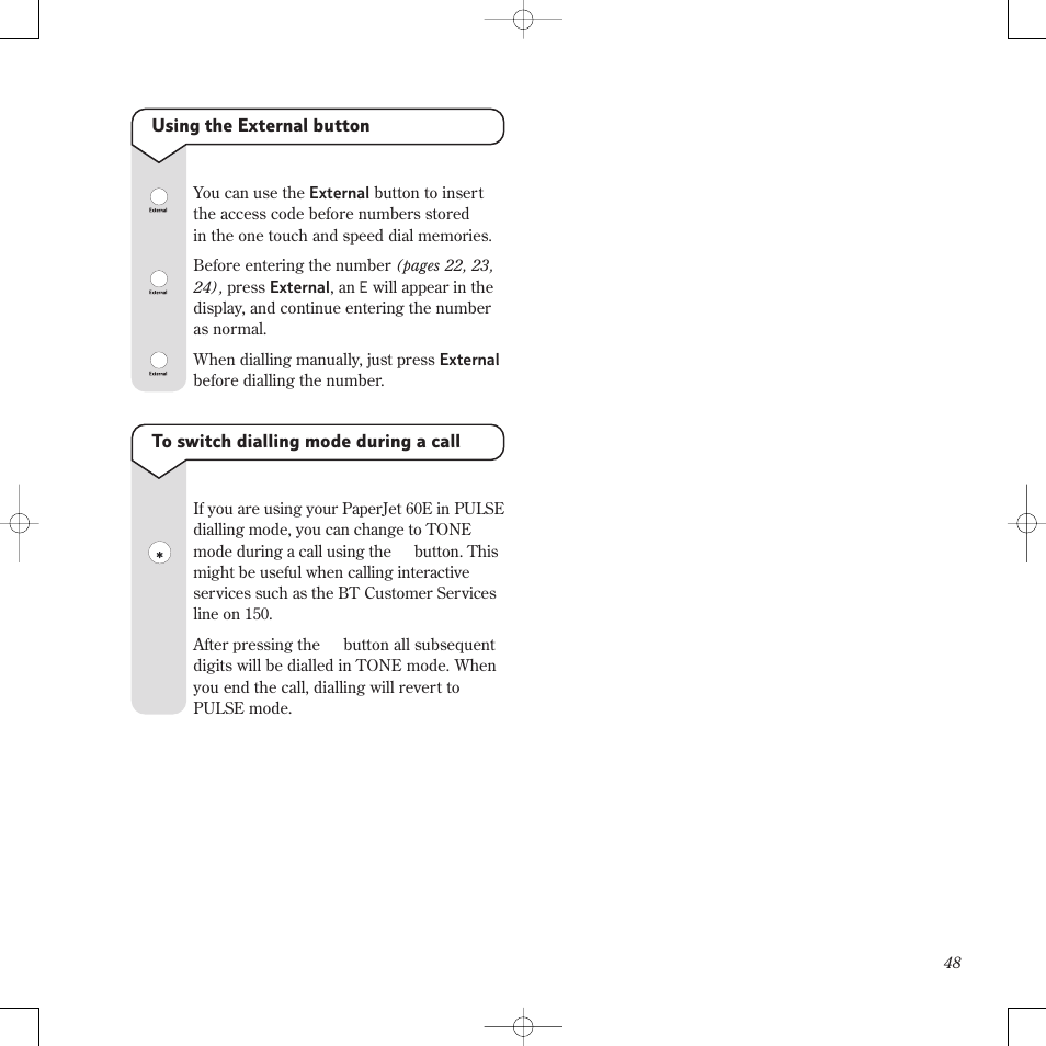 BT PaperJet 60E User Manual | Page 48 / 64