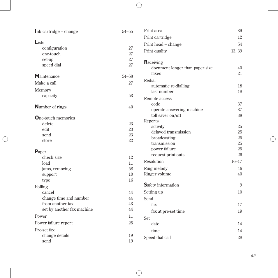 BT PaperJet 60E User Manual | Page 62 / 64